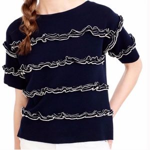 J. Crew Ruffle Boatneck Sweater Knit Top